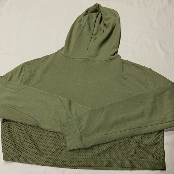Army Green Mesh Hoodie - Picture 3 of 5